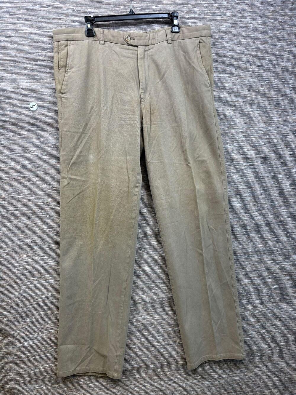 Ermenegildo Zegna Pants Mens 40x31 Beige Chino Straight Leg Cotton Dress Casual